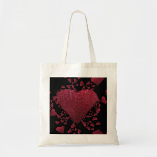 Drijvende rode harten een glazige Canvas tas