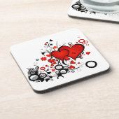Drijvende rode harten onderzetter (Linkerzijde)
