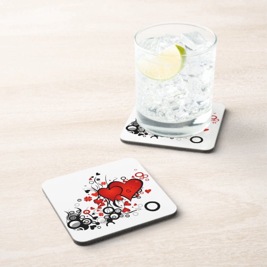 Drijvende rode harten onderzetter (Rechterzijde)