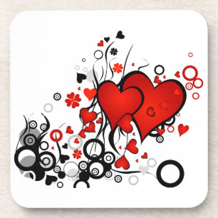 Drijvende Rode Harten Onderzetter