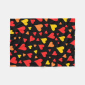 Drijvende rode, Oranje en gele harten Fleece Deken (Voorkant (Horizontaal))