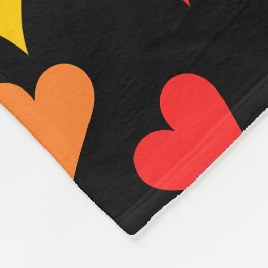 Drijvende rode, Oranje en gele harten Fleece Deken (Hoek)