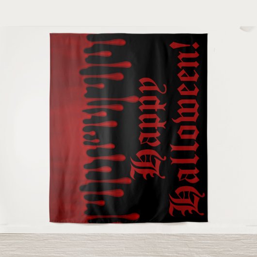 Drijvende rode vlek druppelt halloween party op wandkleed (Voorkant)