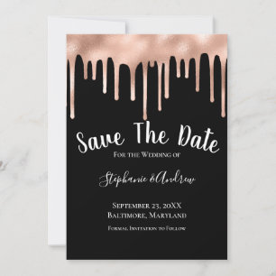 Drijvende Roos Gold Black White Trendy Wedding Save The Date
