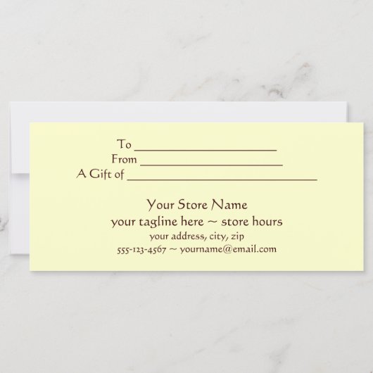 Drijvende Roos sjabloon Cadeaubon (Achterkant)