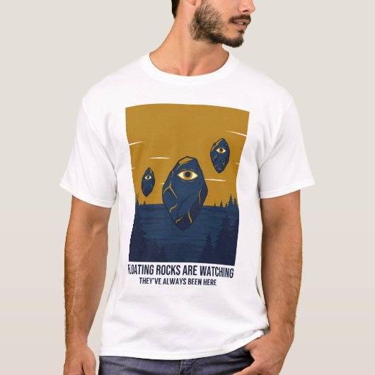 Drijvende rotsen kijken toe t-shirt (Voorkant)