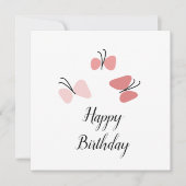 Drijvende roze Butterflies Happy Birthday (Voorkant)
