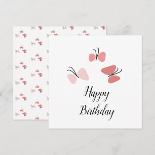 Drijvende roze Butterflies Happy Birthday