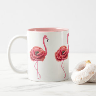 Drijvende roze flamingos Gift Tweekleurige Koffiemok