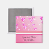 Drijvende roze harten sparen de Datum Magneet (Voorkant / Achterkant)