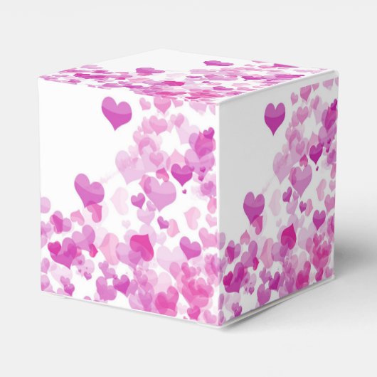 Drijvende roze harten Ventilator Doos Bedankdoosjes (Achterkant)