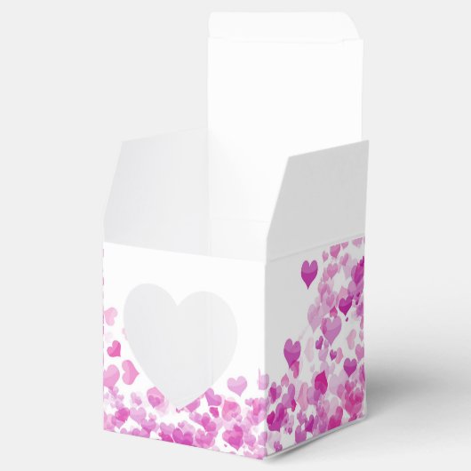 Drijvende roze harten Ventilator Doos Bedankdoosjes (Geopend)