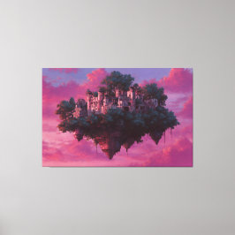 Drijvende Roze Hemel Citadel Canvas Afdruk