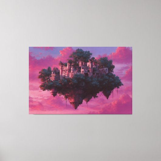 Drijvende Roze Hemel Citadel Canvas Afdruk (Voorkant)