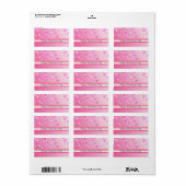 Drijvende roze Valentijn Harten Etiket (Full Sheet)