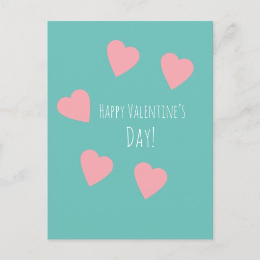 Drijvende roze Valentijnsdag Love Briefkaart (Voorkant)