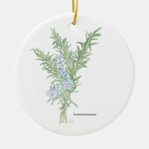 Drijvende rozemarijn keramisch ornament