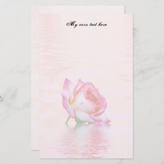 Drijvende Rozen Schrijfbladen Papier (Voorkant / Achterkant)