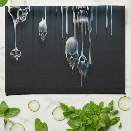 Drijvende schedels theedoek (Gevouwen)
