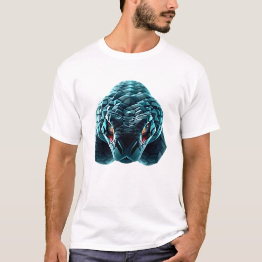 Drijvende Slang Face Art T-shirt (Voorkant)