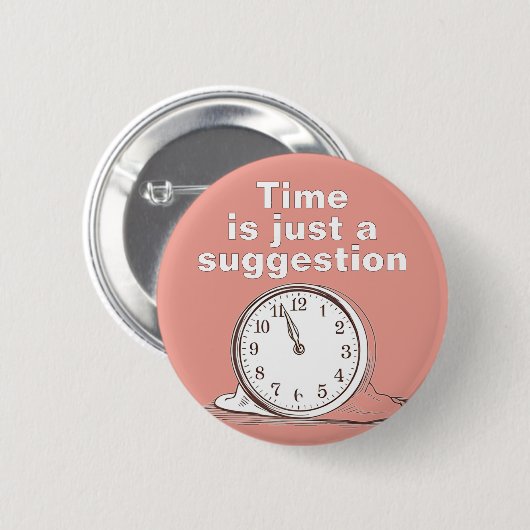 Drijvende smeltklok, modern surrealisme ronde button 5,7 cm (Voorkant /achterkant)