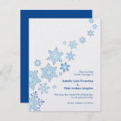 Drijvende sneeuwvlokken Bewaar de trouwdatum Save The Date (Voorkant / Achterkant)