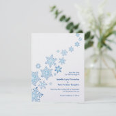 Drijvende sneeuwvlokken Bewaar de trouwdatum Save The Date (Staand voorkant)