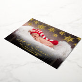 Drijvende sneeuwvlokken maken het sneeuwfotokerst folie feestdagenkaart (Gedraaid)