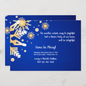 Drijvende sneeuwvlokken Winteruitnodiging Kaart (Voorkant / Achterkant)