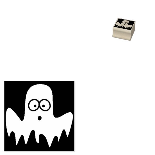 Drijvende spooksilhouette, kunststempel rubberstempel (Gestempeld)