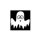 Drijvende spooksilhouette, kunststempel rubberstempel (Afrduk)