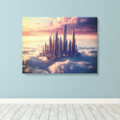 Drijvende Stad Canvas Wall Art Surreal Dream Decor Afdruk (Insitu (Houten vloer))