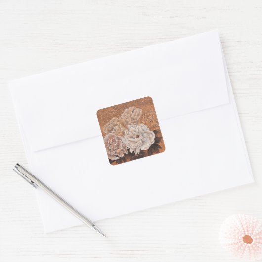 Drijvende struiken vierkante sticker (Envelop)