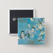 Drijvende takken vierkante button 5,1 cm (Voorkant /achterkant)