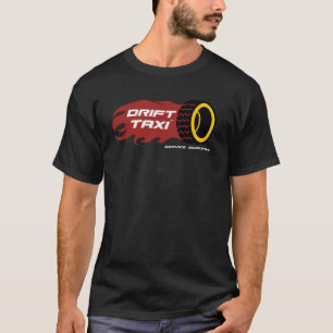 Drijvende taxidonkere T-shirt (White Lettering)