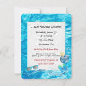 Drijvende teenslippers in zwembad kaart (Achterkant)