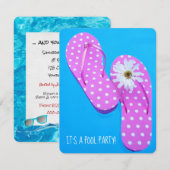 Drijvende teenslippers in zwembad kaart (Voorkant / Achterkant)