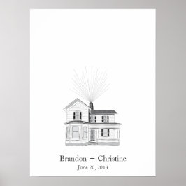 Drijvende thuisvingerafdrukgids poster