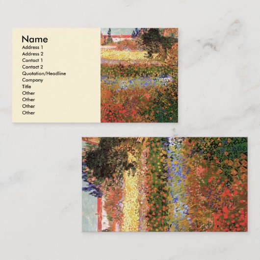 Drijvende tuin door Vincent van Gogh Visitekaartje (Voorkant / Achterkant)