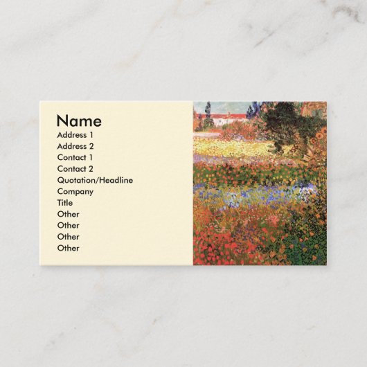 Drijvende tuin door Vincent van Gogh Visitekaartje (Voorkant)
