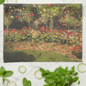 Drijvende tuin in Sainte Adresse door Claude Monet Theedoek (Gevouwen)