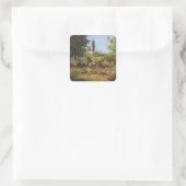 Drijvende tuin in Sainte Adresse door Claude Monet Vierkante Sticker (Tas)