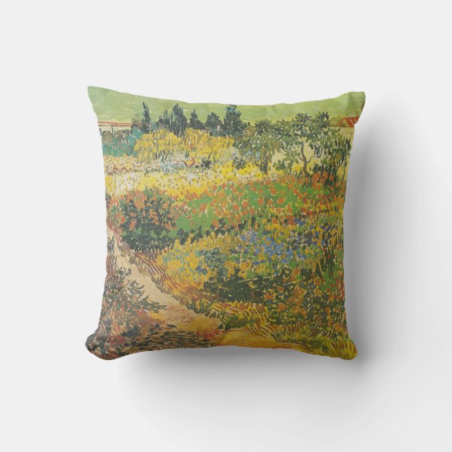 Drijvende tuin met pad (1889) van Van Gogh Kussen (Voorkant)