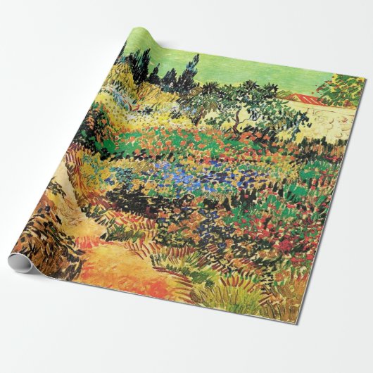 Drijvende tuin met pad door Vincent van Gogh. Cadeaupapier (Uitgerold)