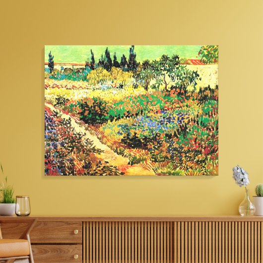 Drijvende tuin met pad door Vincent van Gogh Canvas Afdruk (Insitu (Woonkamer))