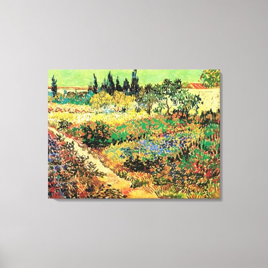 Drijvende tuin met pad door Vincent van Gogh Canvas Afdruk (Voorkant)