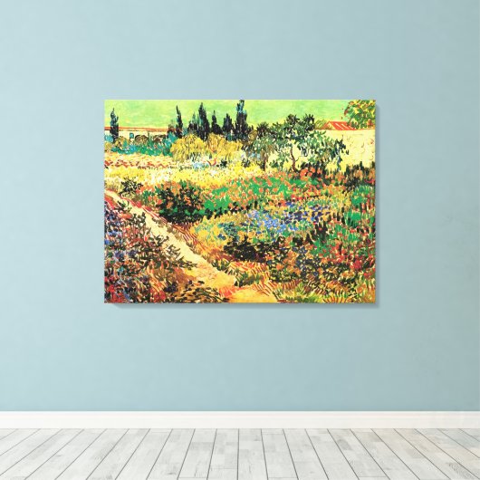 Drijvende tuin met pad door Vincent van Gogh Canvas Afdruk (Insitu (Houten vloer))