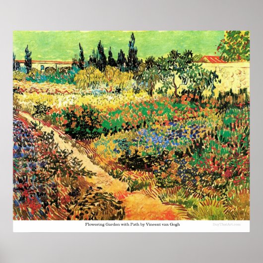 Drijvende tuin met pad door Vincent van Gogh Poster (Voorkant)