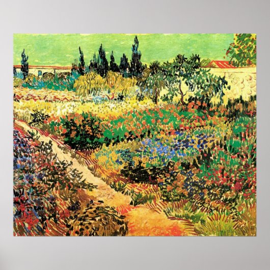 Drijvende tuin met pad door Vincent van Gogh Poster (Voorkant)