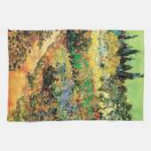 Drijvende tuin met pad door Vincent van Gogh Theedoek (Horizontaal)